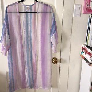 Sheer cover kimono